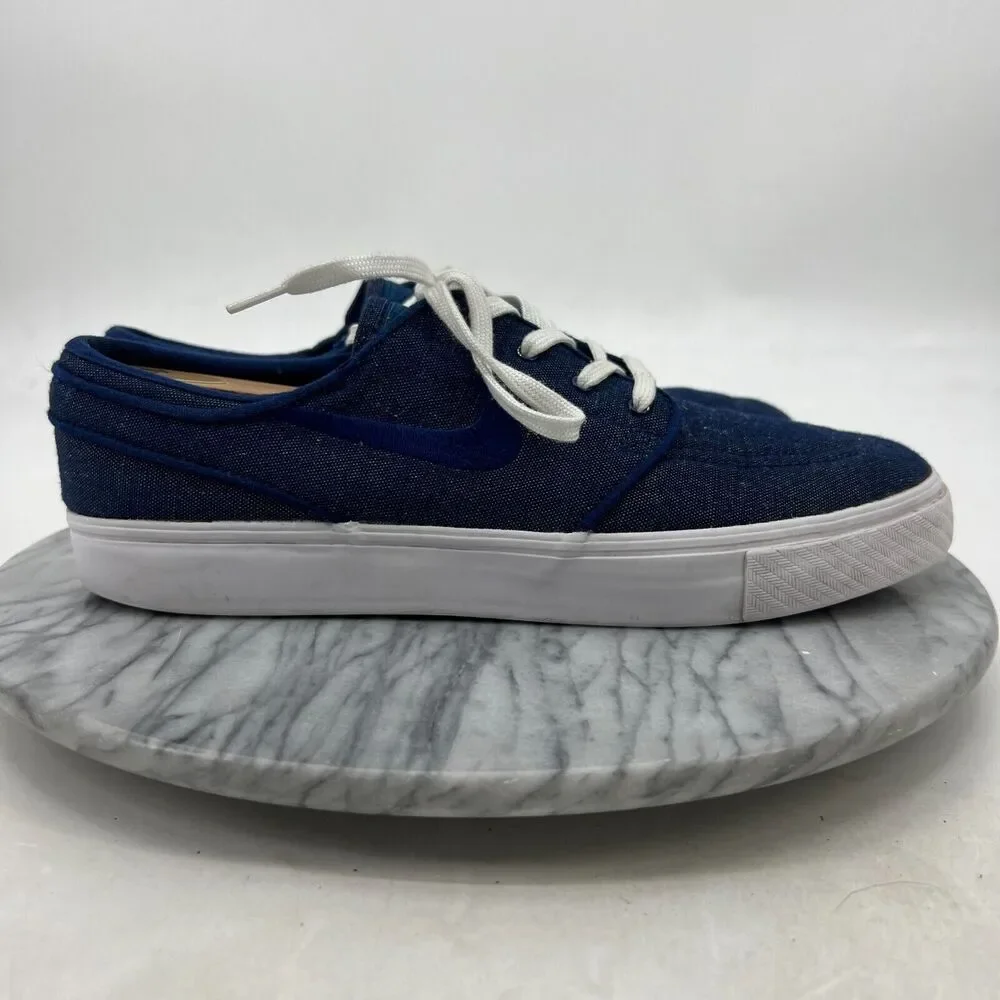 Nike Stefan Janowski Sneakers Mens 10 Blue Denim Canvas Low Top Skater Shoes